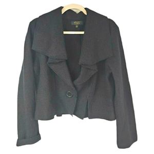 Black Wool Crop Coat Essentials by ABS Womens Sz M